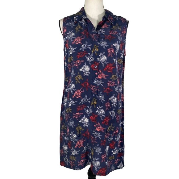 Equipment silk button up sleeveless floral Shirtdress women’s M NWT - Picture 1 of 12